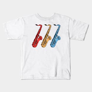 Saxophone Saxophonist Jazz Musician Summer Music Festival Kids T-Shirt